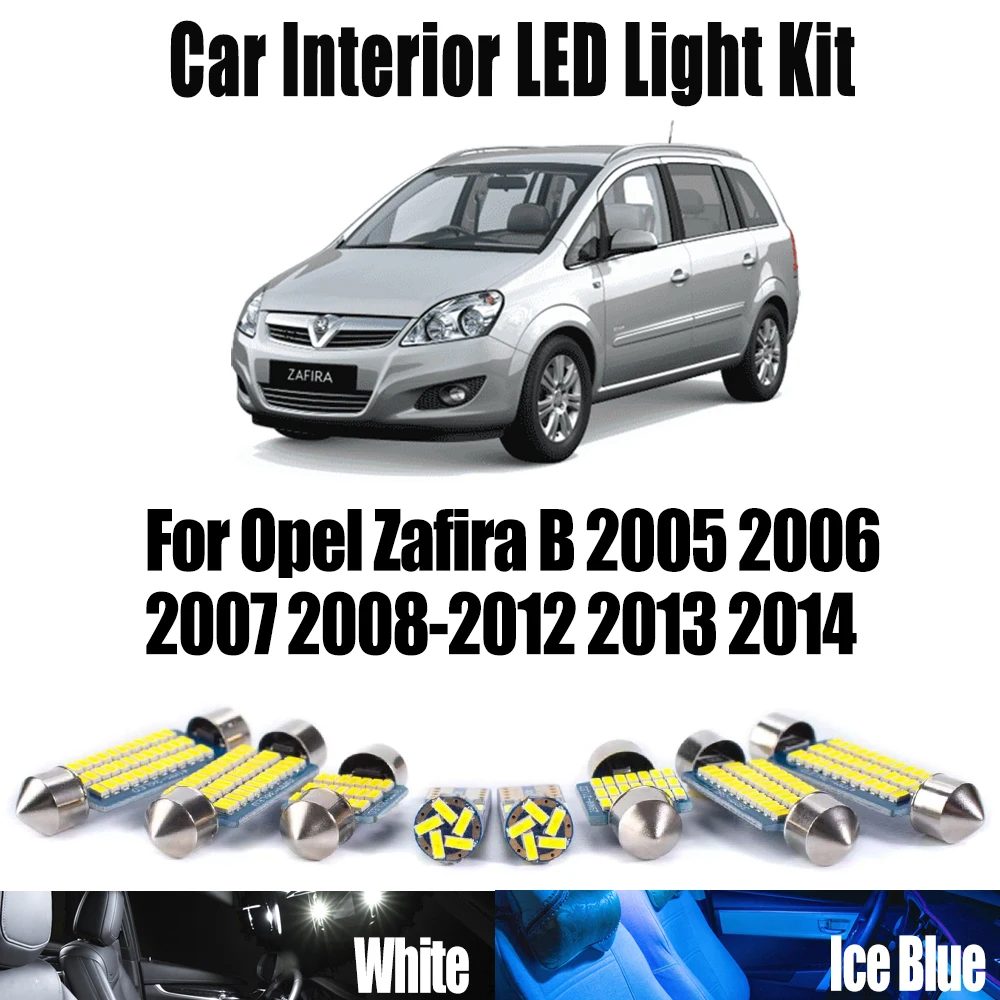 11 قطعة Canbus مركبة LED الداخلية قبة إضاءة صندوق السيارة عدة لأوبل زافيرا B 2005 -2012 2013 2014 اكسسوارات السيارات خريطة القراءة لمبات