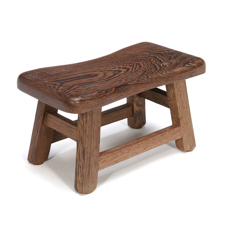 1pc Wooden Bathing Stool For Kids Lightweight Low Step Stool Non-Slip Footstool For Bathroom Living Room Bedroom Shoe