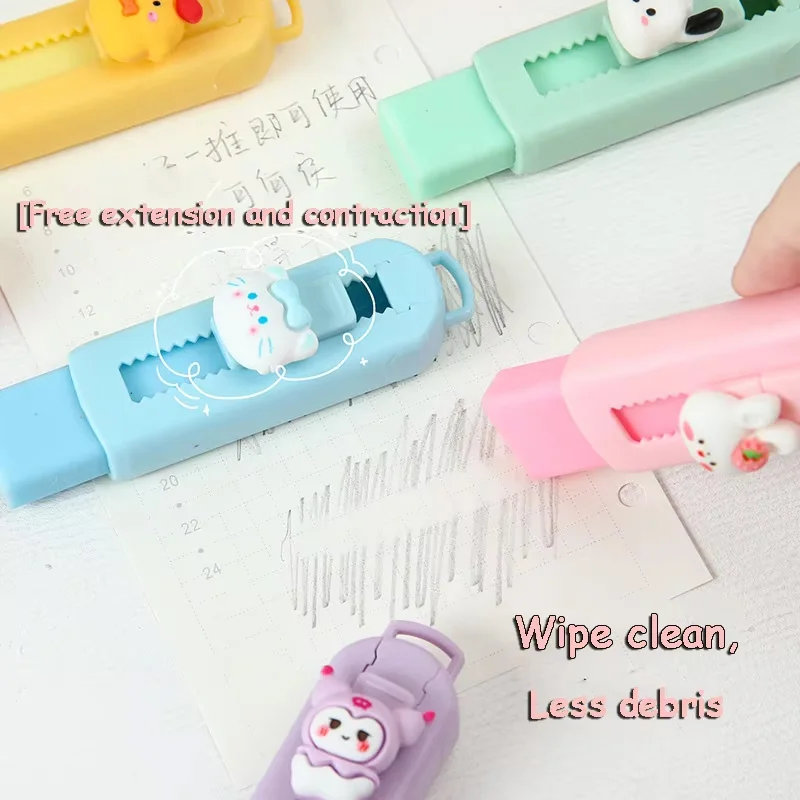 1Pcs Kreative Push-pull Cartoon Radiergummi Macaron Farbige Radiergummi Teleskop Kawaii kinder Bleistift Radiergummi Student Schreibwaren