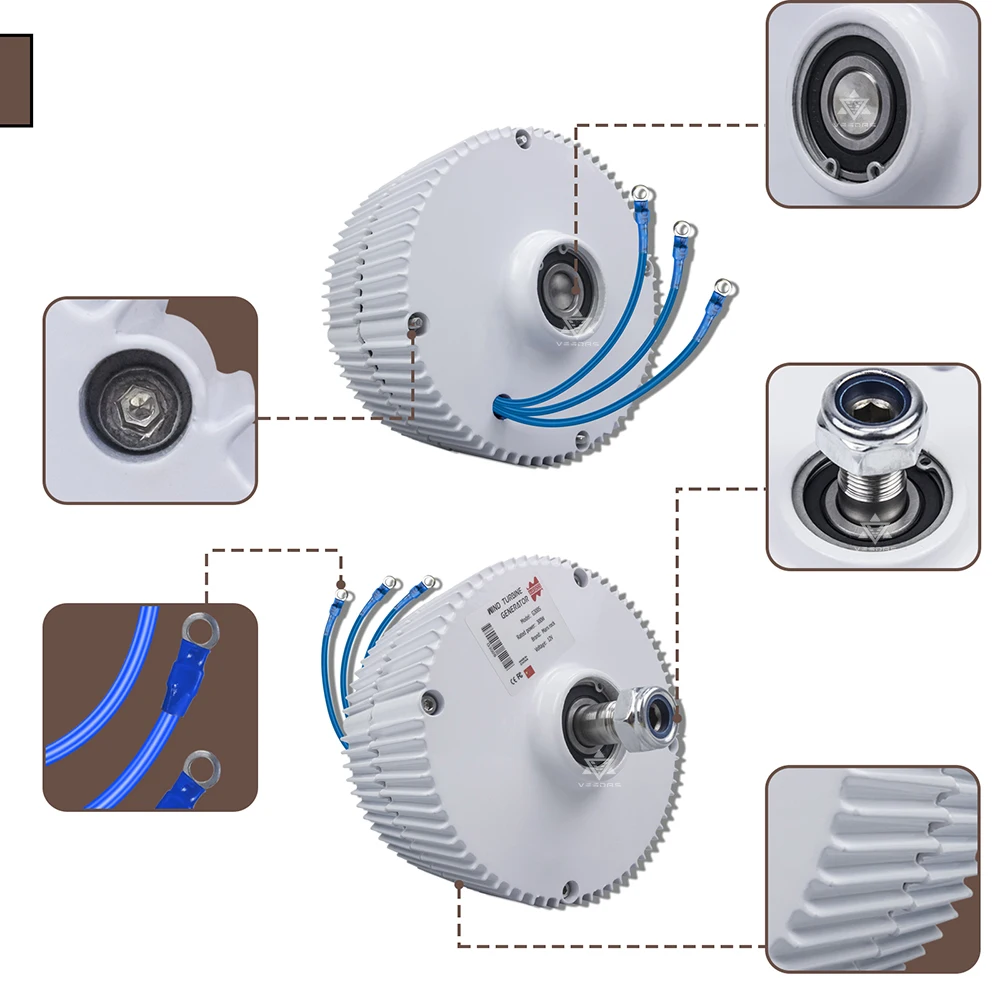 300W/ 600r/m Permanent Magnet Generator AC Alternator for Vertical Wind Turbine Generator