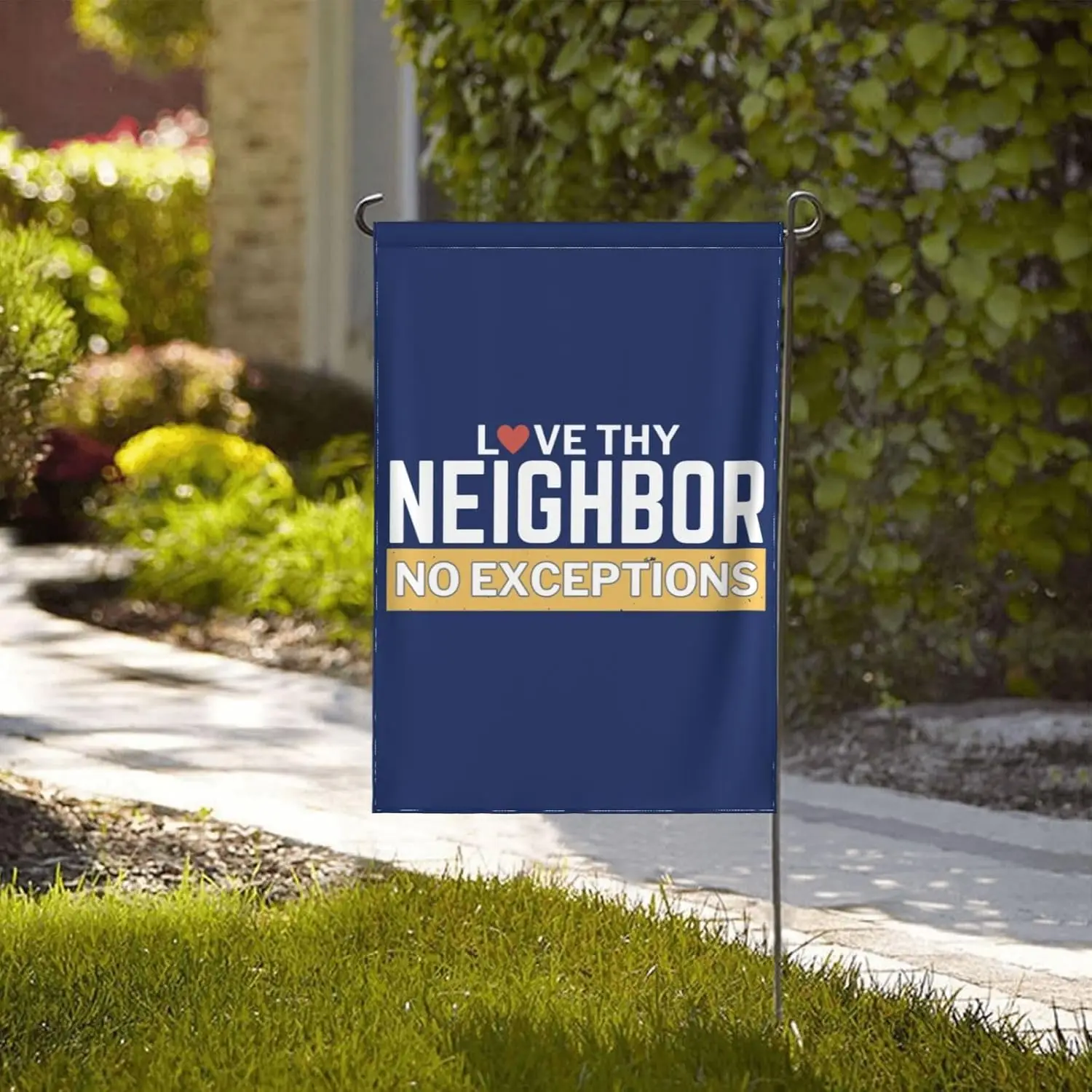 Garden Flag Double Sided Love Thy Neighbor No Exceptions Best Your Neighbor Yard Sign Outdoor Outside Holiday Decoration 28& PPM