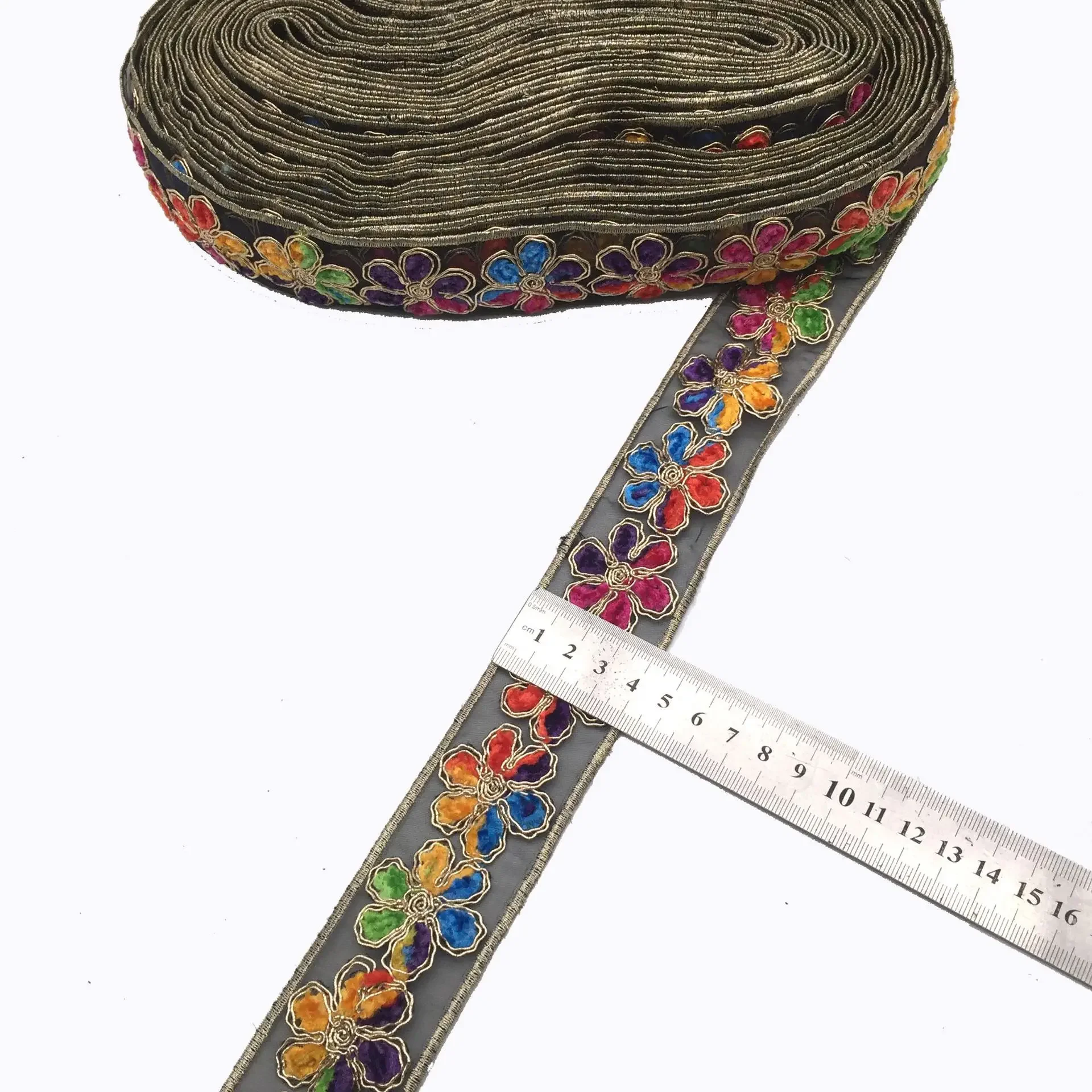 Sequined Embroidered Webbing Trim, Ribbon Tapes for Clothes, Bag, Shoes Decor, DIY Sewing Accessories, 1 Yards
