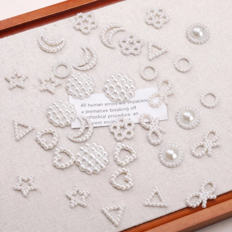 50-100pcs 13mm ABS Adhesive Imitation Pearls Off White DIY Craft Charms Bracelets Necklaces Bags Phone Lanyards Making Supplies