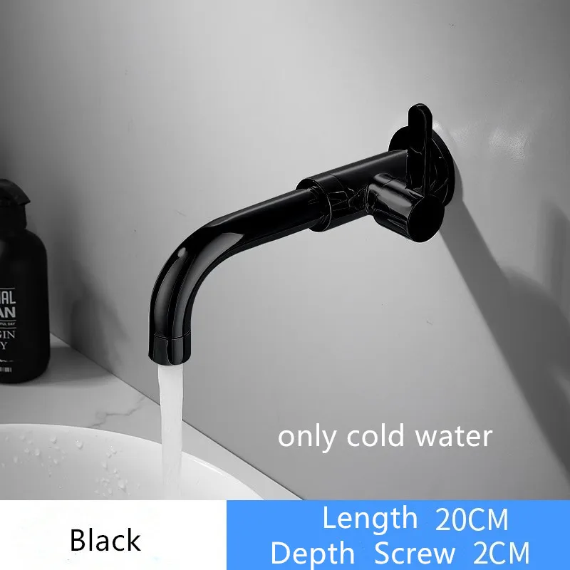 Basin Faucet Only Cold Water Black Bathroom Faucet In-Wall Chrome Bathroo Faucet  Bathroom Sink Tap Basin Mixer Tap Set