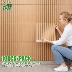 10 Pieces of 40*40cm Sxp Self-Adhesive Grid Panels, 3D Wall Stickers, Self-Adhesive Panels, Peel and Stick, Thickened Version, Suitable for All Indoor Spaces