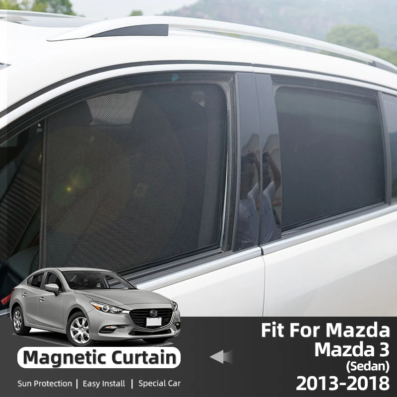 

For Mazda 3 M3 Axela Sedan 2013-2019 Magnetic Car Sunshade Shield Front Windshield Frame Curtain Rear Side Window Sun Shades