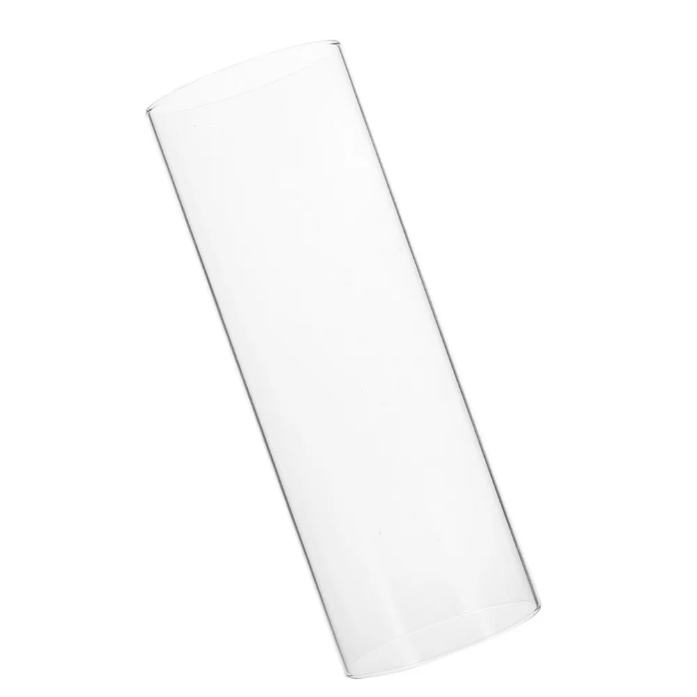 Transparent Glass Shade Cylindrical Clear Hurricane Cover for Tealight Holder Decorative Glass Chimney Vintage