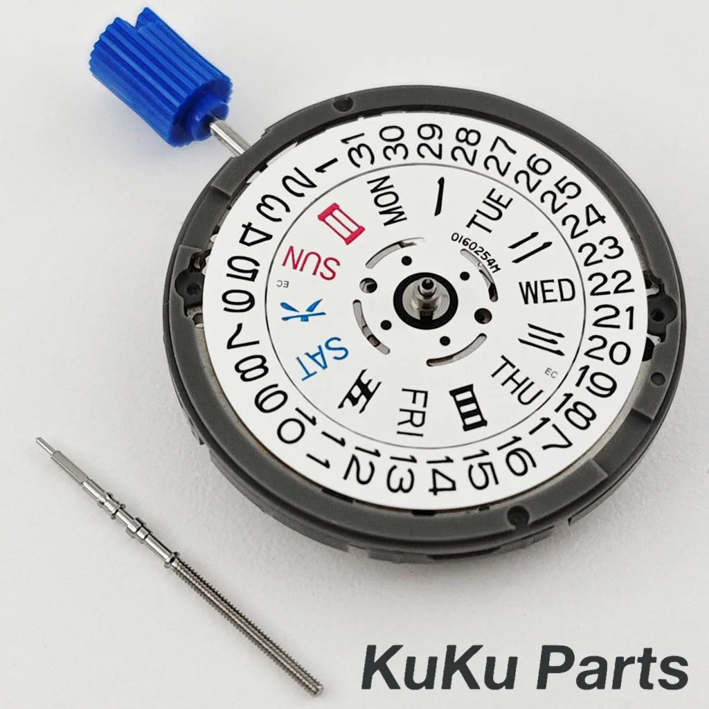 Japon véritable blanc NH36 24 bijoux couronne de mouvement automatique à remontage automatique à 3.0 et 3.8 heures Mod NH36A pièces de montre ensemble de tiges