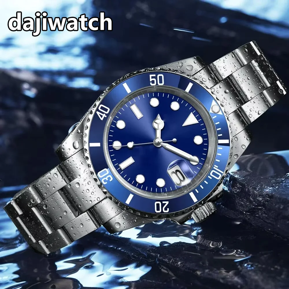 DIY Custom 40mm Sapphire Glass NH35 / ST2130 Automatic Mechanical Luminous Men's Watch Sterile Dial Ceramic Bezel