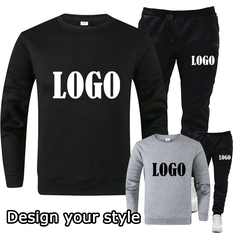 Customized Autumn Spring Mens Fashion Pullover Hoodie and Sweatpant Tracksuit Jogging Suits Fashion Set