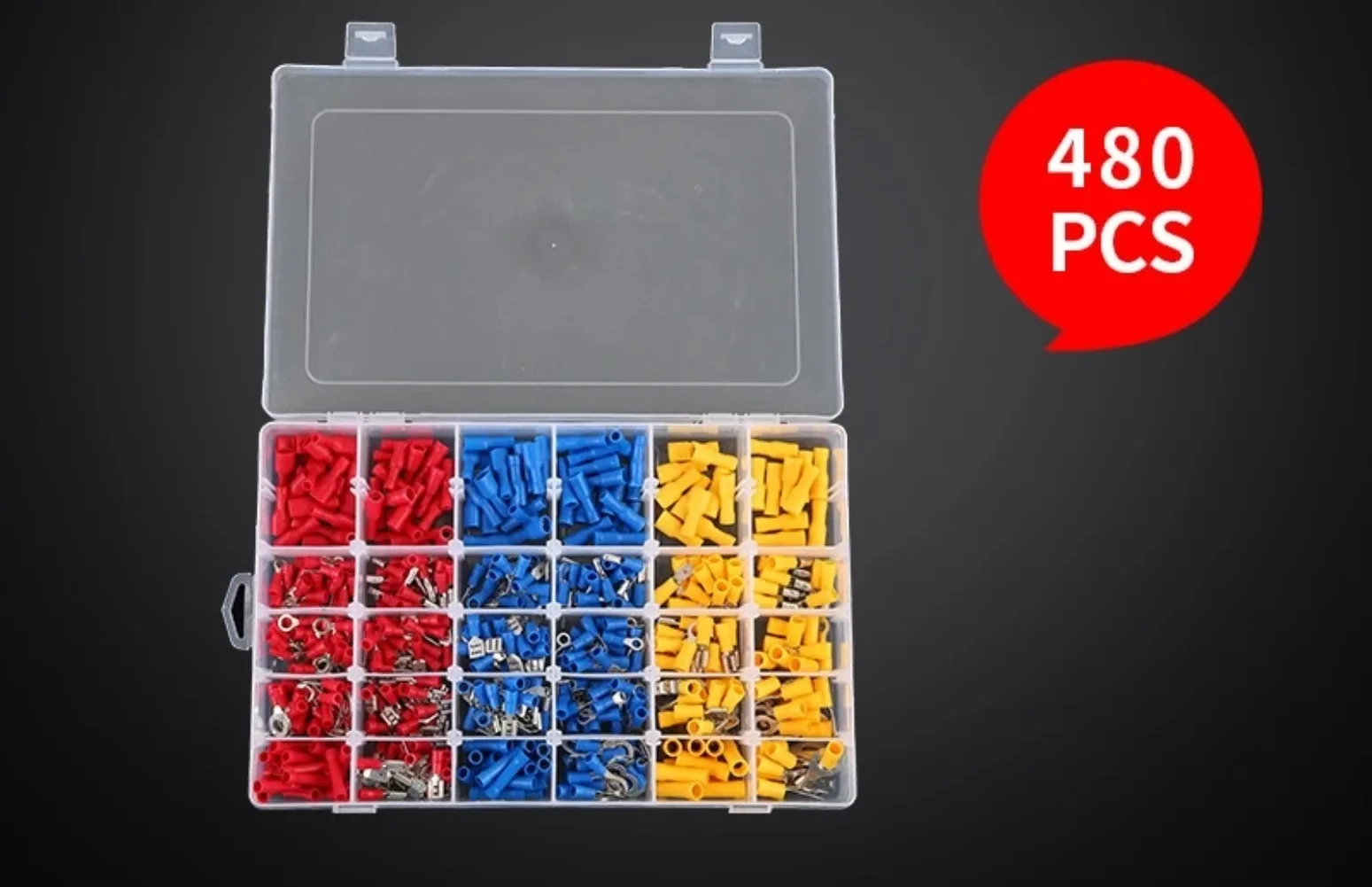 480Pcs Insulated Cable Terminals Wire Connectors Assortment Electrical Crimp Terminals Kit Crimp Connectors Cable Terminal