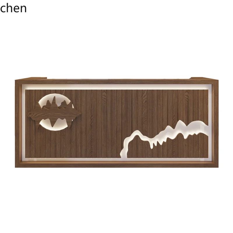 D16- checkout page Hotel solid wood foot bath ear picking health retro front desk simple reception desk