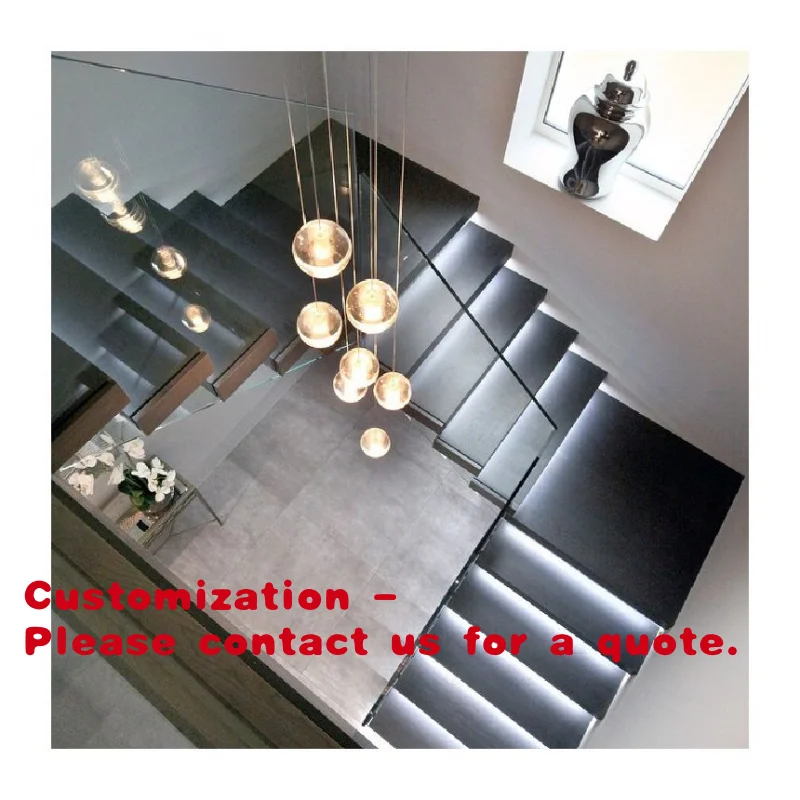 

Customize.Fashion Design Steel Stairs Floating Stair with Wood Tread and Glass Railing
