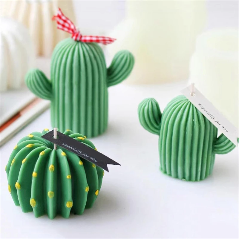 Vela de aromaterapia de Cactus, molde de silicona DIY, simulación de Cactus, molde de yeso, resina epoxi, molde de goteo, regalo de decoración del hogar