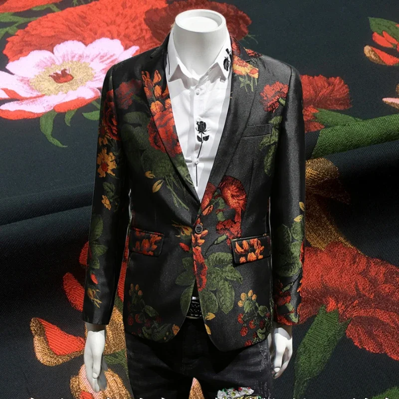 فستان من قماش الجاكار على شكل زهرة وطيور، سترة قطنية، بدلة تانغ، سترة واقية من القماش من الفناء