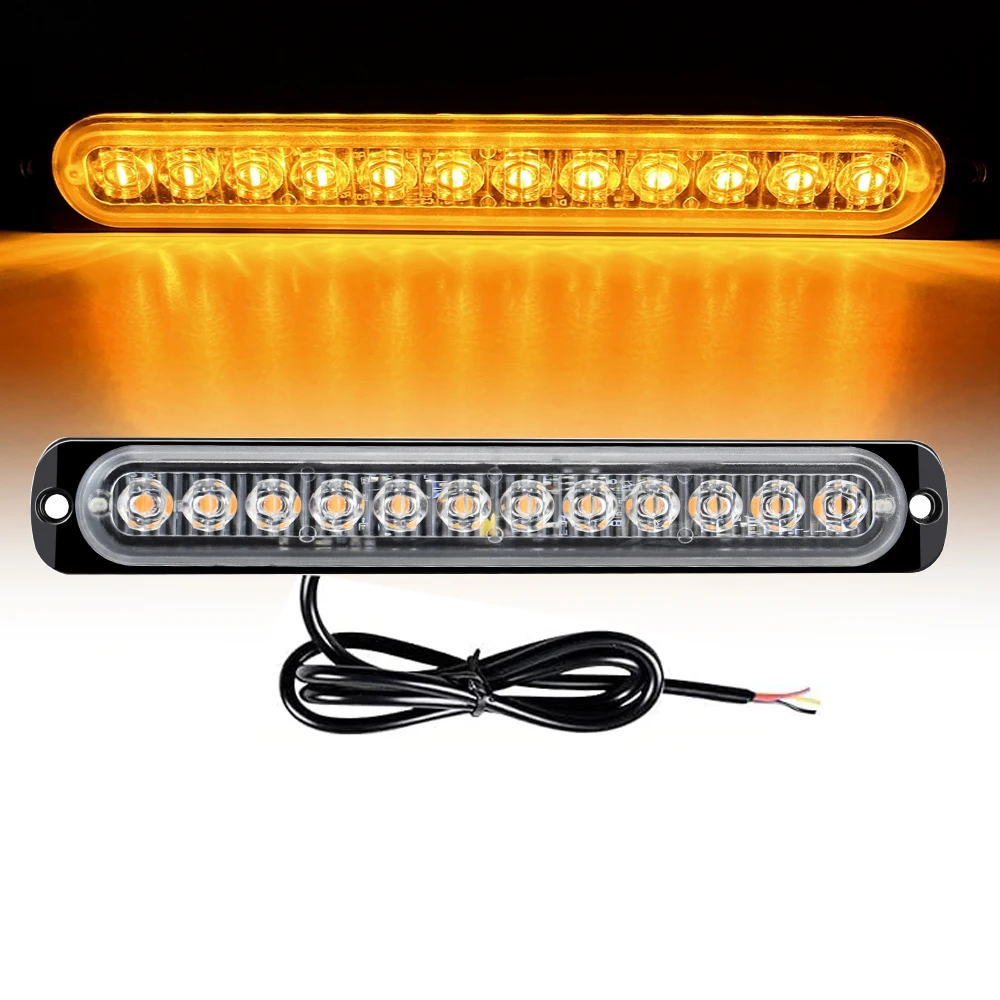 

Stroboscopes Strobe 12 LED Flash Light Auto 12-24V Emergency Flashing Side Marker Light Bars Constantly Bright Lights