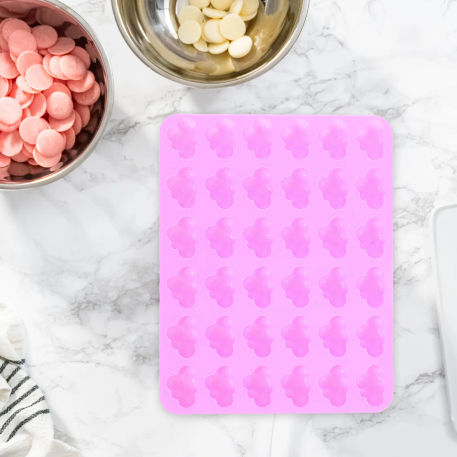 2PCS Cloud Shaped Silicone Chocolate Molds Pink 36 Cavities Food Grade Baking Supplies Candy Cookie Molds Easy Demould