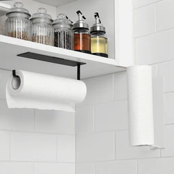 Kitchen Non Punching Self-adhesive Tissue Holder, Towel Rack, Cling Film Storage Rack, Wall Mounted Storage Rack Accessories