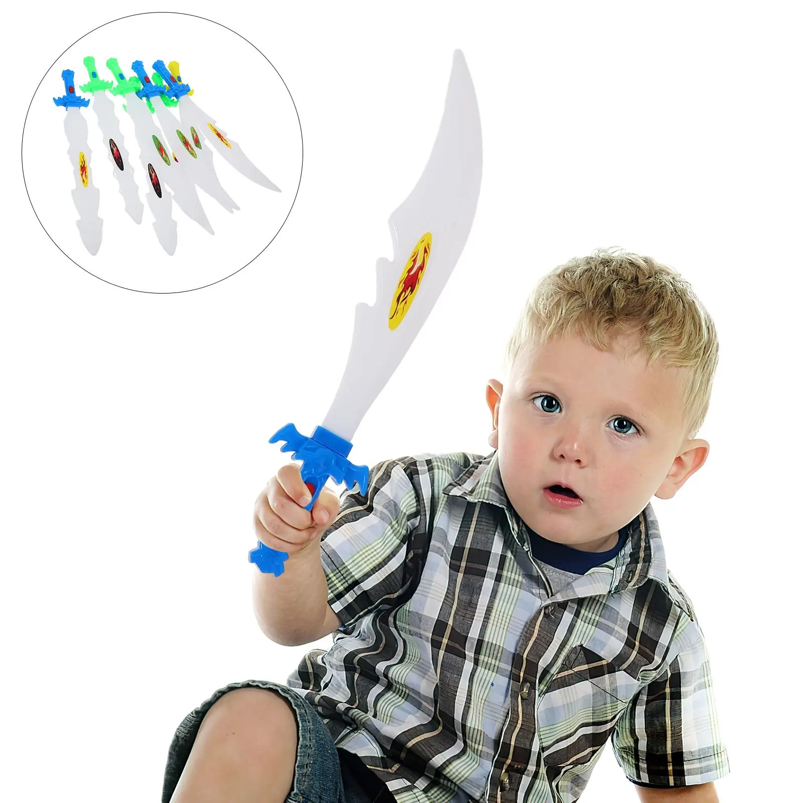 8 Pcs Kids Luminous Sword Toy Glowing Knives Toy Children Educational Toys Luminous Knives and Swords Toys Kids Plaything Prop