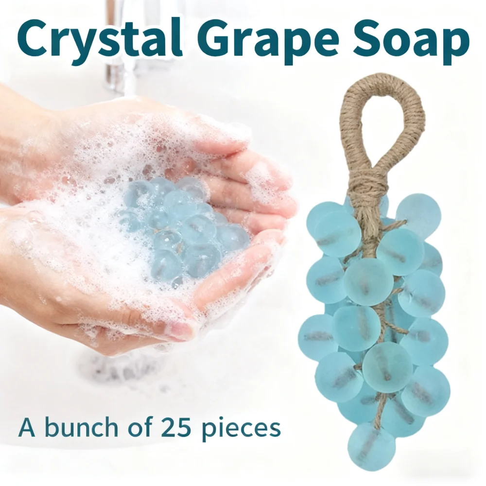 

Elegantly Gift Crystal Grape Soap Handmade Artisan Moisturizing Body Shower And Facial Cleansing Radiant Skin Shower 25 Beads