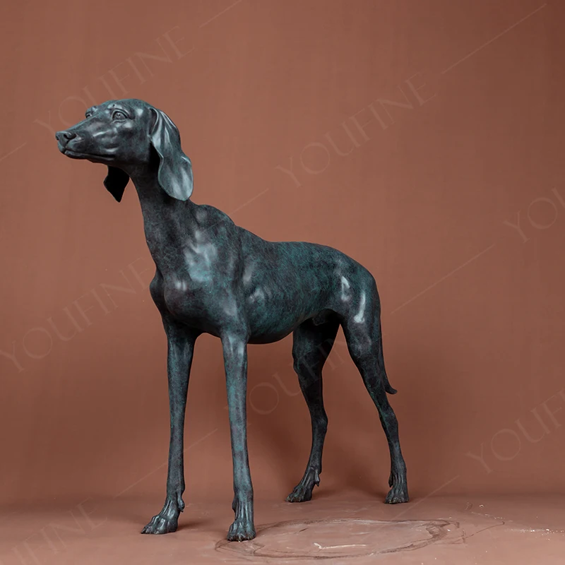 70cm Large Bronze Dog Sculpture Real Bronze Dog Statue Casting Art Bronze Animal Statues For Home Garden Decor Orrnament Gifts