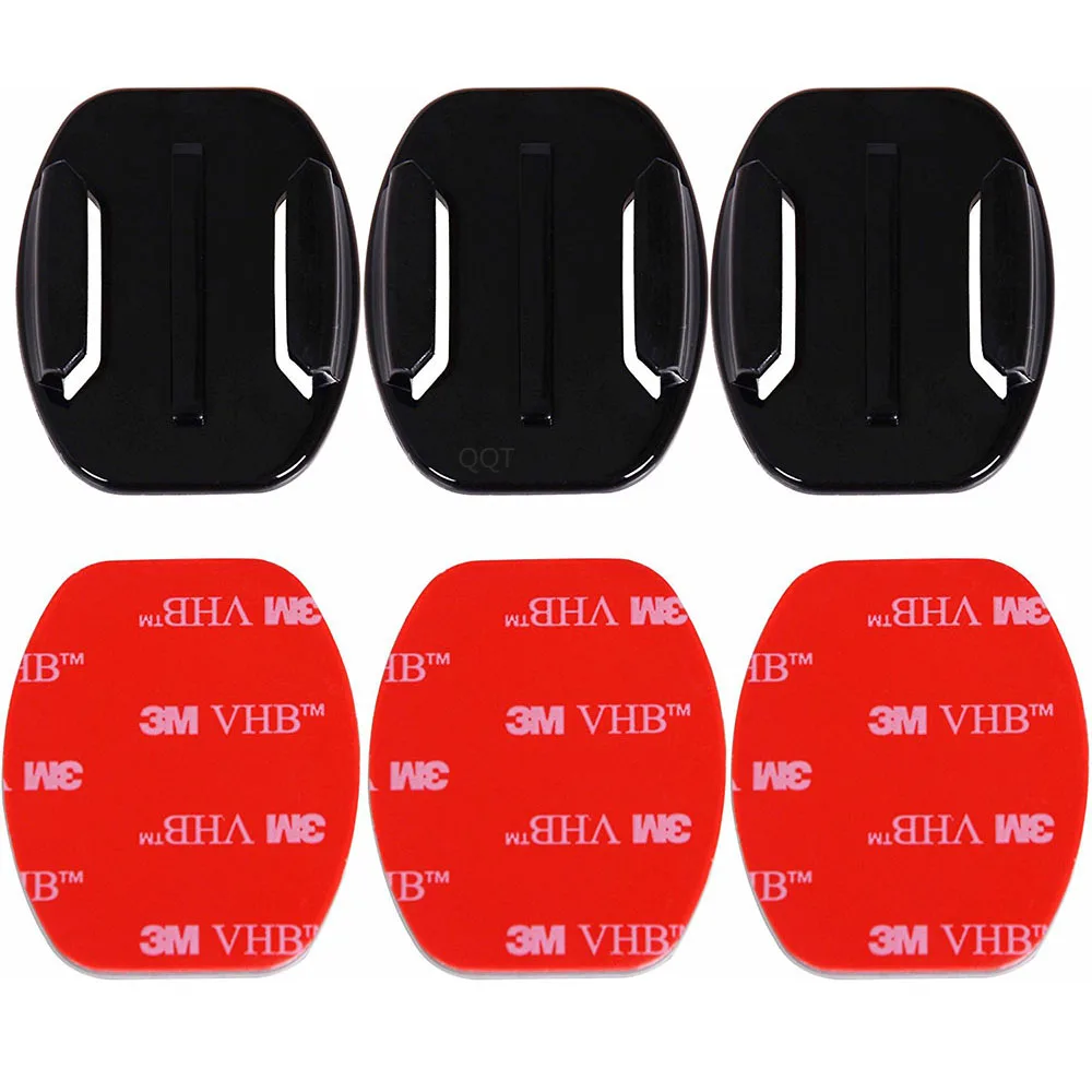 QQT For Gopro Hero11 10 9 8 7 6 5for Xiaomi for Yi for SJ4000 20 pcs Set Surface Mount Mount Base + 20 pcs 3 M Adhesive Sticker