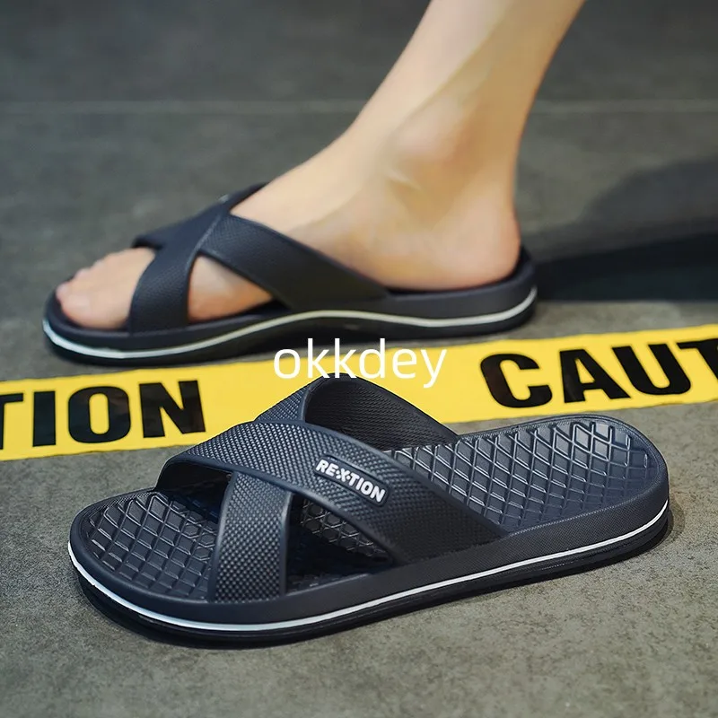 New Summer Slippers Men Basic Beach Outdoor Round Toe Fashion Men Massage Anti Slip Black Big Size Slippers Best Sellers In 2023