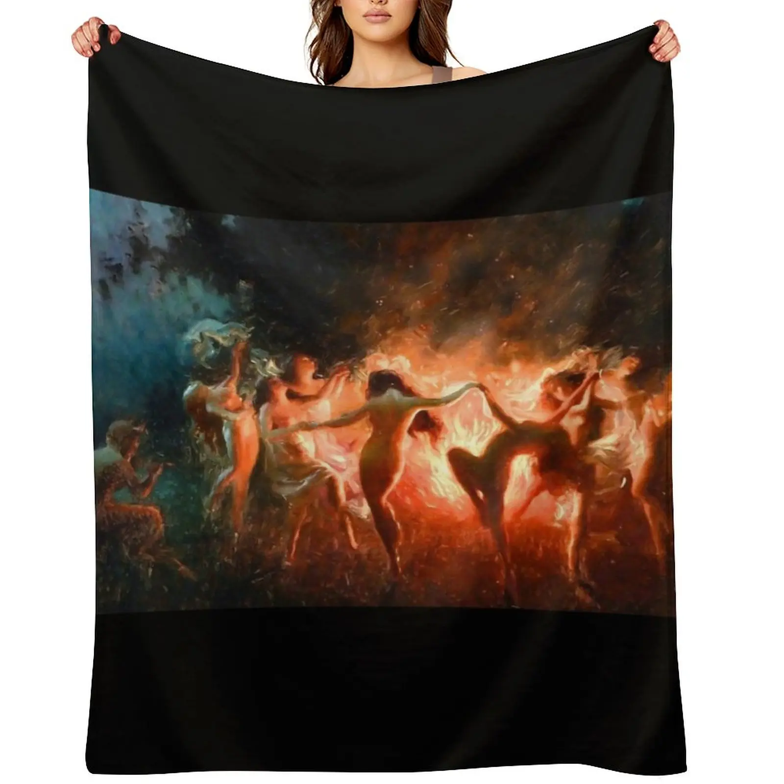 

Fire Dance - Joseph Tomanek - Nymphs Dancing to Pans Flute 1920 Throw Blanket Soft Plaid Thermals For Travel bed plaid Blankets