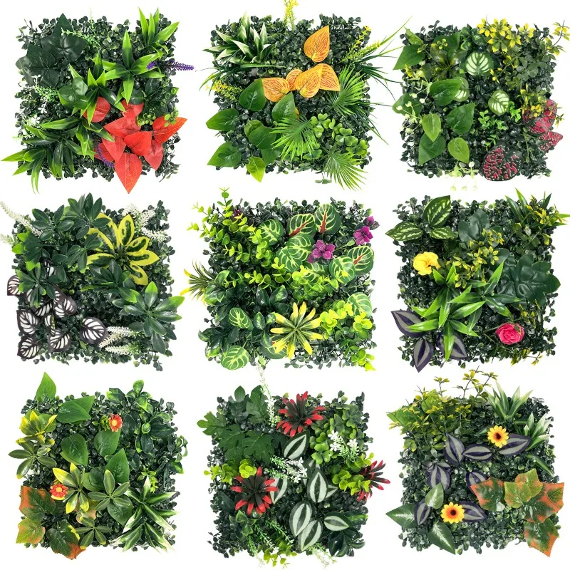 

Artificial Plastic Artificial Flower Background Wall Decoration Block Landscaping Shopping Mall Stores Green Image Wall
