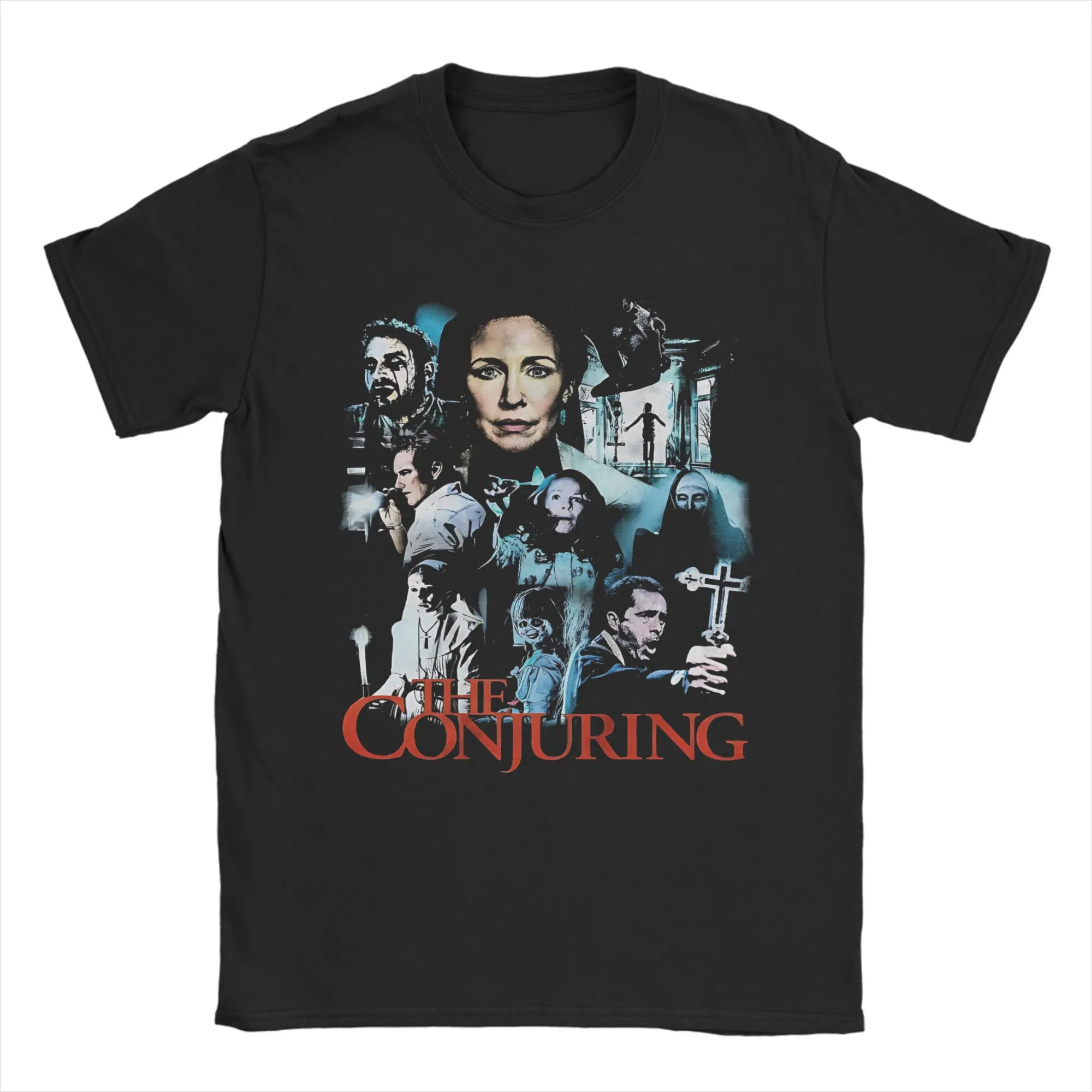 تي شيرت كاجوال The Conjuring Horror للجنسين برقبة دائرية وأكمام قصيرة، قمصان صيفية قطنية
