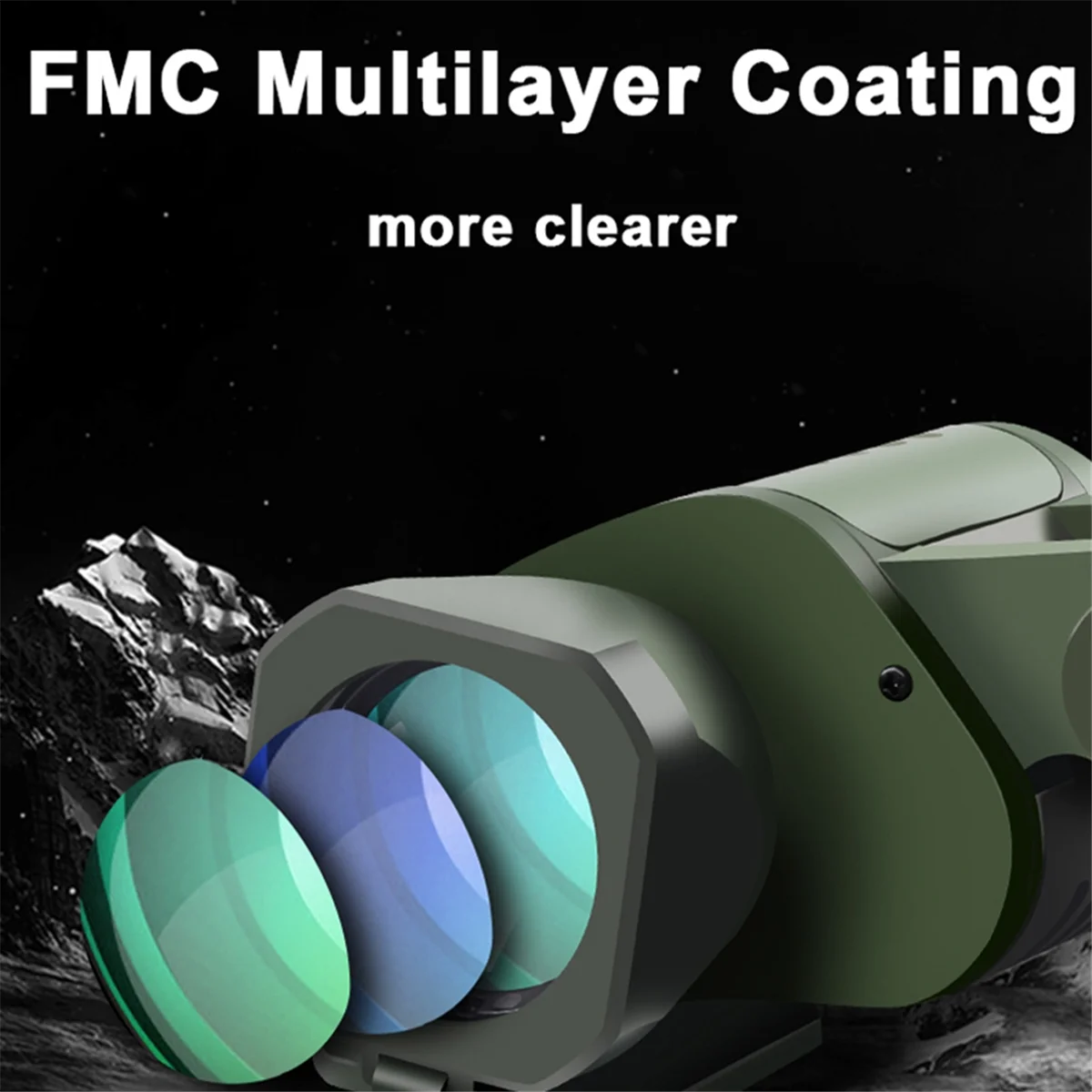 Binoculars 50X50 Professional HD Hunting Telescope for Camping Outdoor Binoculars with Coordinate Distance Meter
