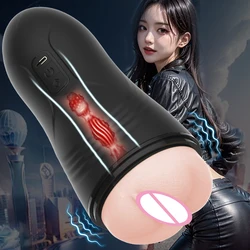 Automatic Male Masturbator Blowjob Vibration Machine Real Vagina Pocket Pussy Penis Oral Masturbation Cup Adult Sex​ Toy for Man