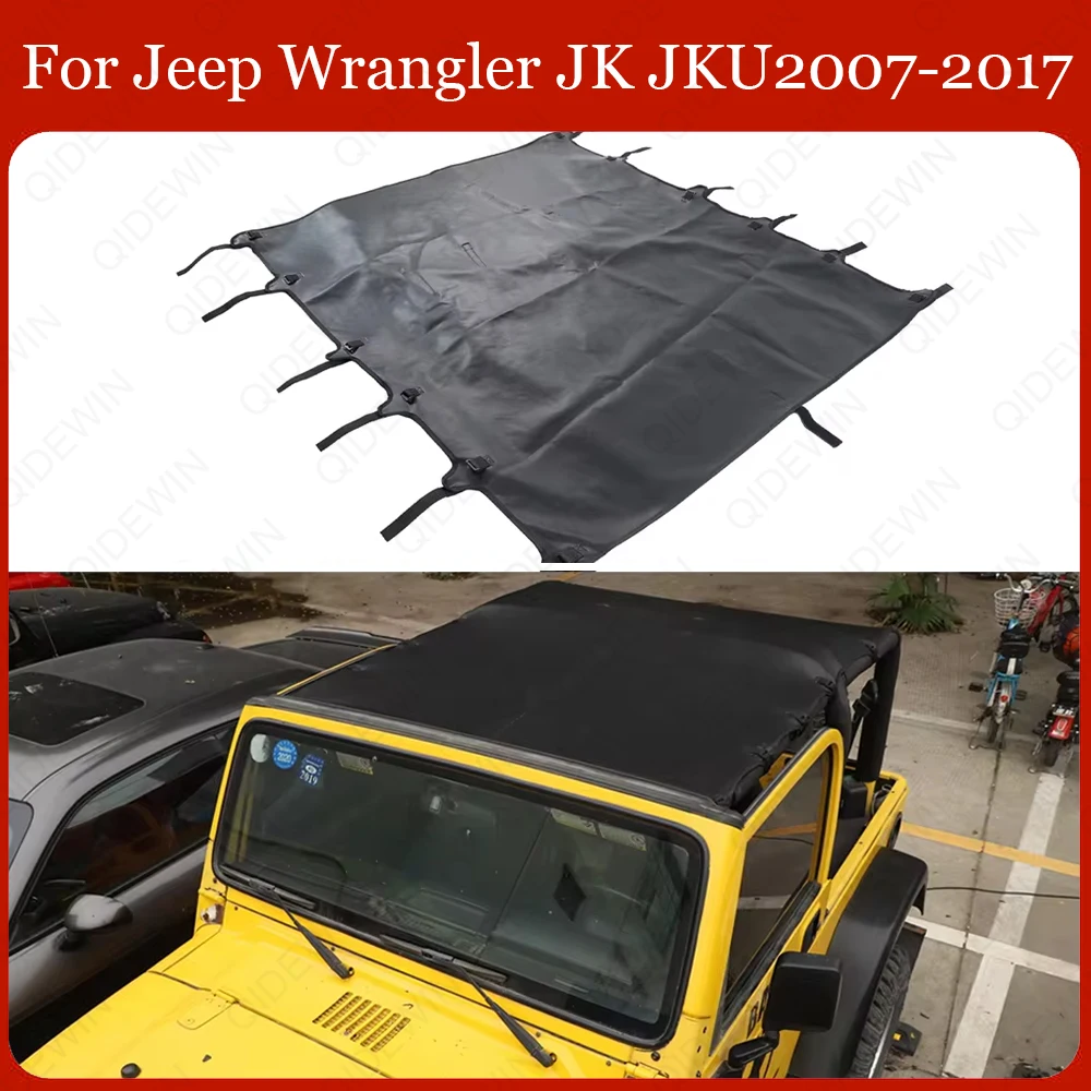 for Jeep Wrangler TJ 2007-2017 Soft Roof Bikini Top Sunshade Cover UV Sun Protection Car Exterior Accessories Leather Black