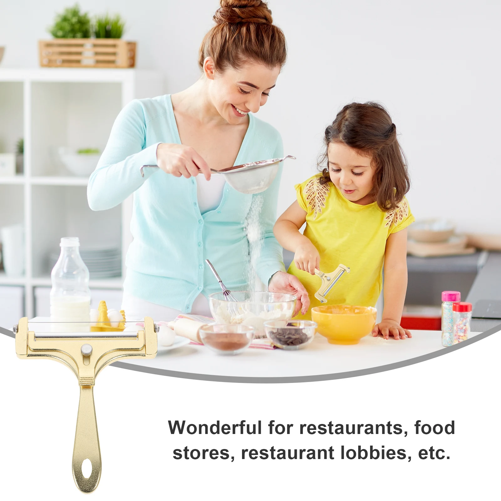 

Three Piece Cheese Slicer Stainless Steel Adjustable Thickness Kitchen Tool Wire Cheese Slicer Butter Cutting Tool