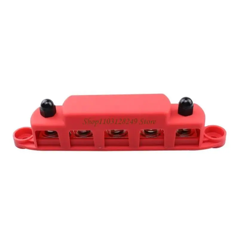 Power Distribution Terminal Block with Cover with 5 Post (1/4