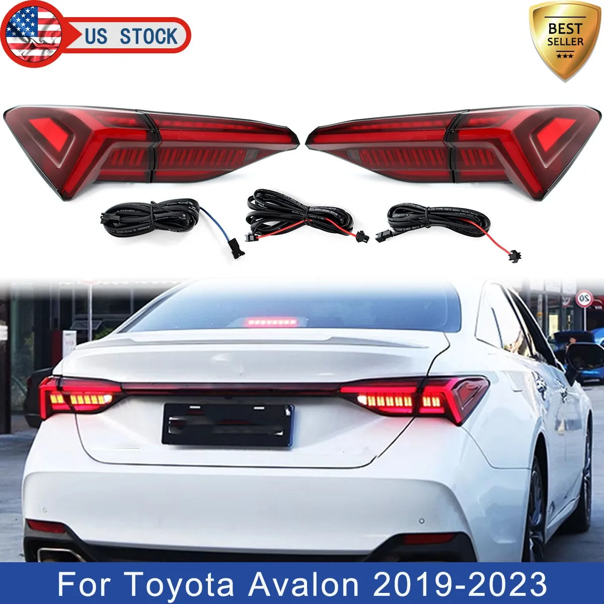 For Toyota Avalon XLE TRD XSE Red LED Rear Lamp 2019 2020 2021 2022 2023 Tail Lights Assembly brake taillights Plug and Play