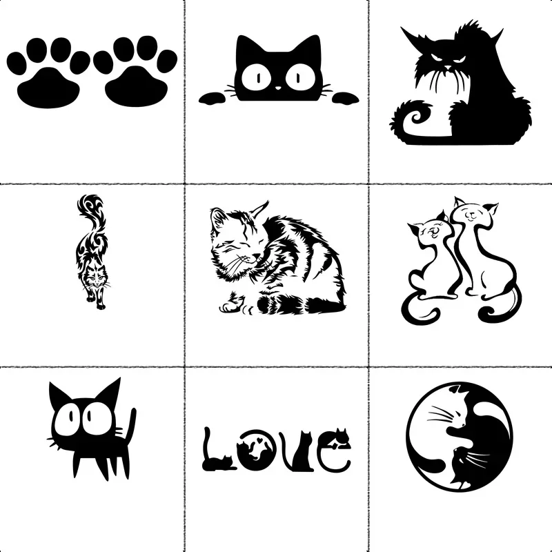 Car Stickers Funny and Cute Pet Cat Vinyl Stickers Car Bumper Rear Window Body Decoration Decals Waterproof Sunscreen