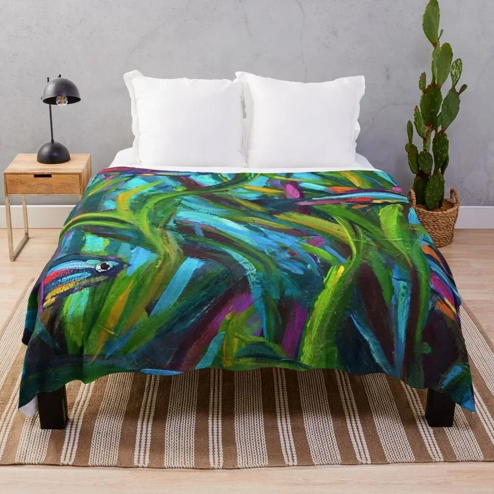 Neon Tetra Fish Art by Robert Phelps Throw Blanket sofa bed Luxury Blankets