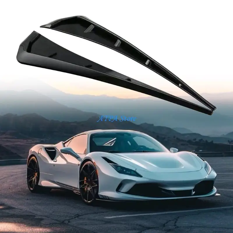 U13C 2PCS Universal Vehicle Guard Decals In Shark Gill Design TPU Material Sticker