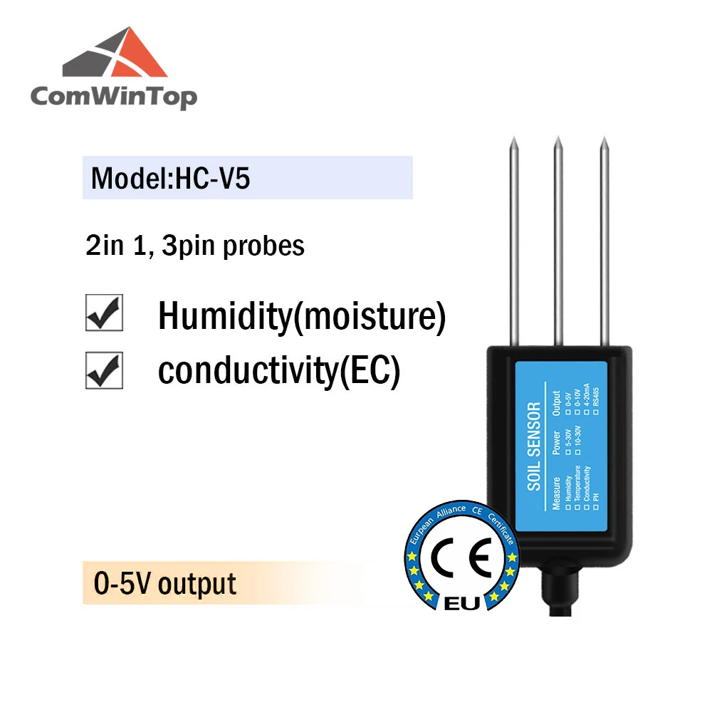 Bodenfeuchtigkeit Temperatur Luftfeuchtigkeit EC PH NPK Sensor mit Optionalem 4-20mA 0-5V RS485 Ausgang