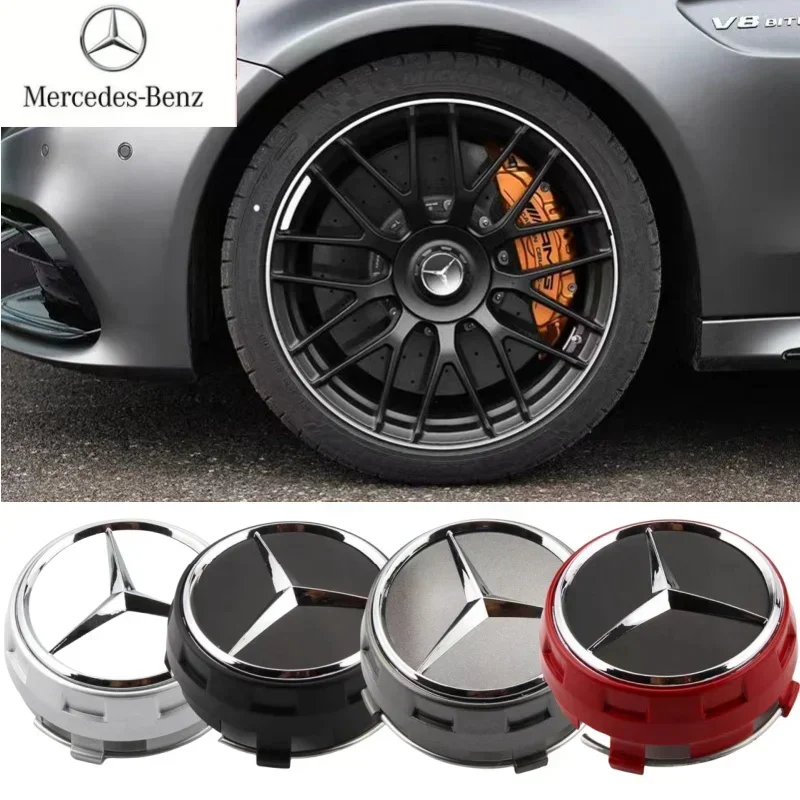 Couvercle de moyeu central de roue de voiture, 75mm, 4 pièces, pour Mercedes Benz B/C/E/S classe A C200L GLC GLK CLA W166 W163 W221