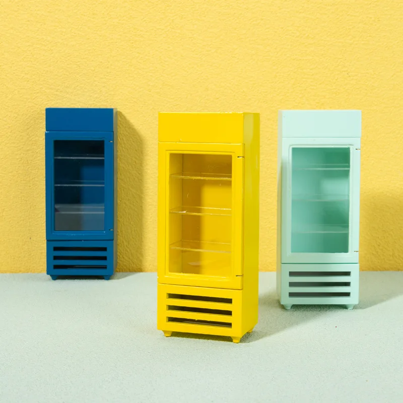 

USER-X 1:12 Miniature vertical refrigerator doll house accessories mini furniture kitchen scene play house childrens toys