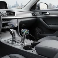 New Digital Display Car Charger 4-Port USB 66W Fast Charging PD Phone Charger One-to-Four Port Car Charger With Halo Lighting