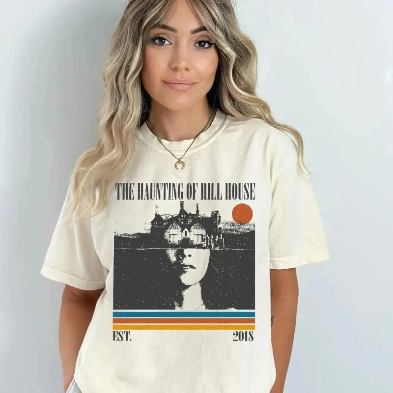 

Футболка с тематикой «Прививка Hill House», ретро-футболка Майка Фланга на тему фильмов, хлопковая футболка унисекс, уличный топ.