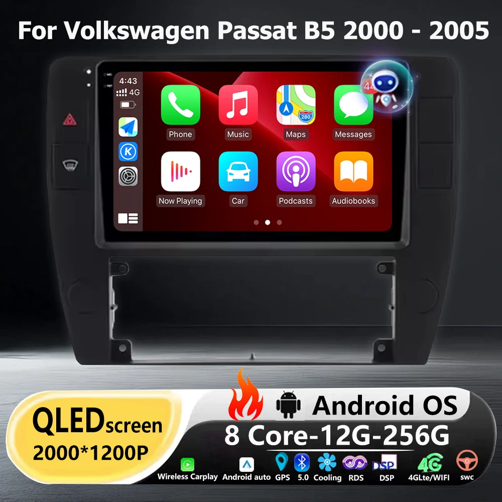 

Android 16 Auto For VW Volkswagen Passat B5 2000 2001 2002 2003 - 2005 Car Radio GPS Multimedia Video Player Head Unit Carplay