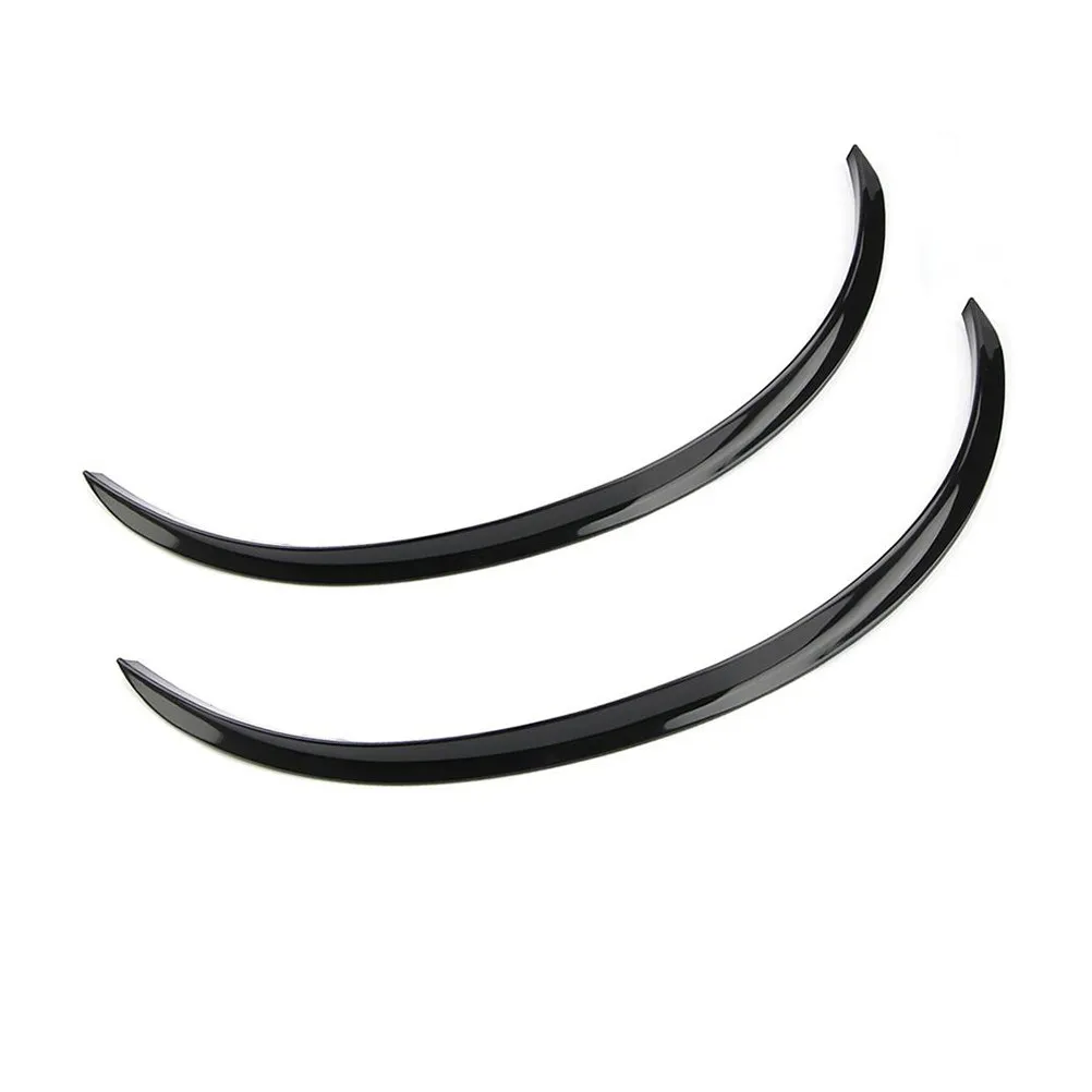 2Pcs Universal Black Durable Flexible Car Wheel Brow Protector Weather Resistant Car Wheel Eyebrow Flare Trim Accessory