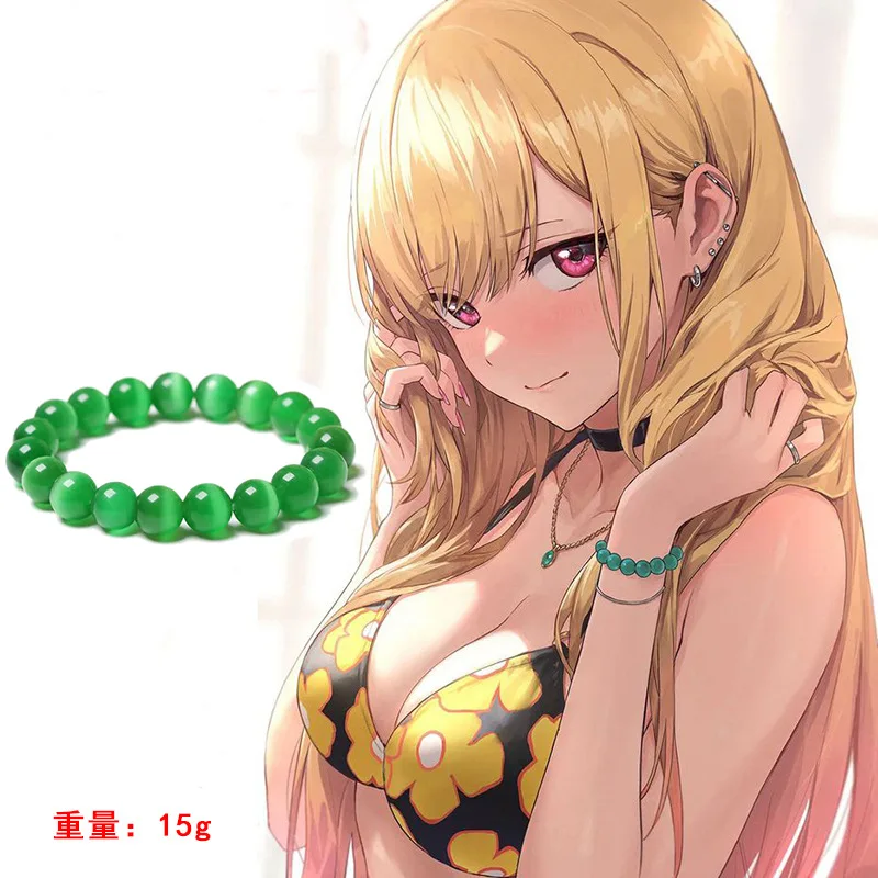 2024 Hot Anime My Dress Up Darling Cosplay Kitagawa Marin Ear Clip Bracelet Necklace Ring Nail Jewelry Set All Accessories