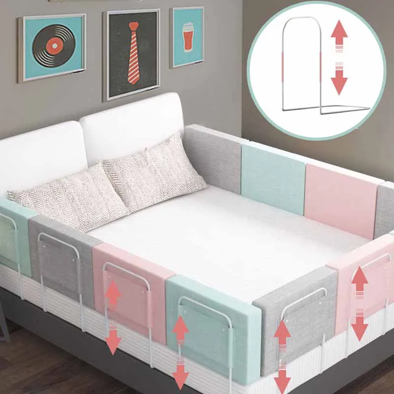 Baby Bed Fence Soft Anti-collision Children's Bedside Guardrail Newborn Anti Fall Bed Guard Universal Kids Bed Safe Protection