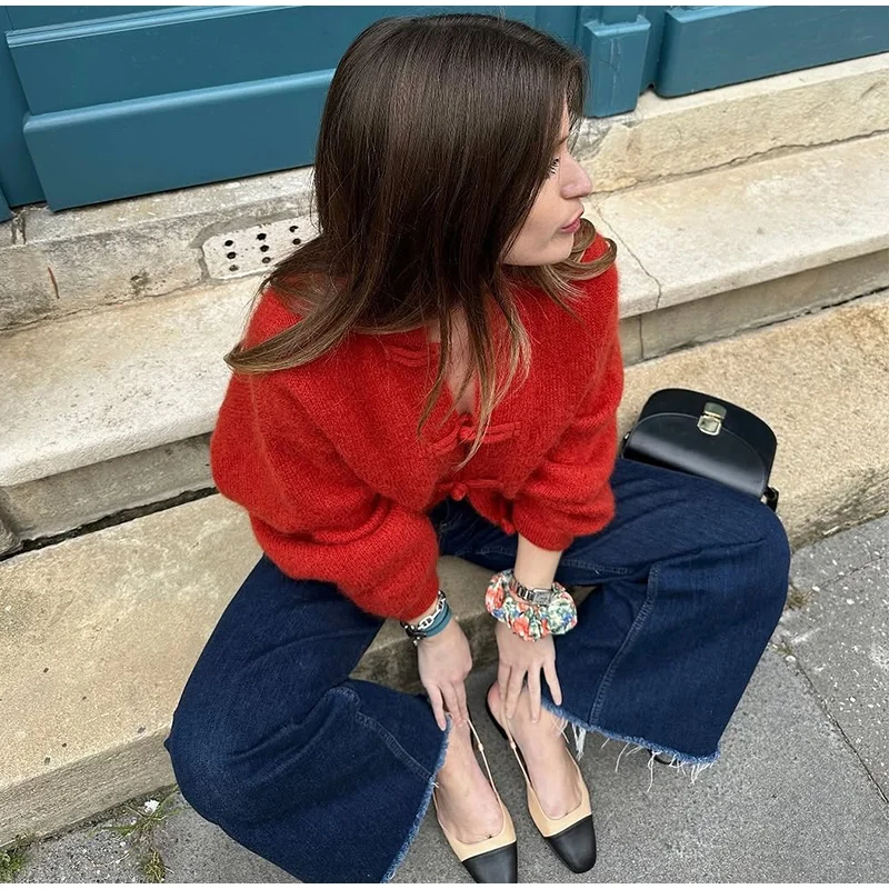 Elegant Knit Grey Women Cardigan Fashion Long Sleeve Button O-neck Female Knitwear 2026 Autumn Winter Fashion Lady Sweater 25 S3484edcce4224e45b19ca6fd77ecb15et