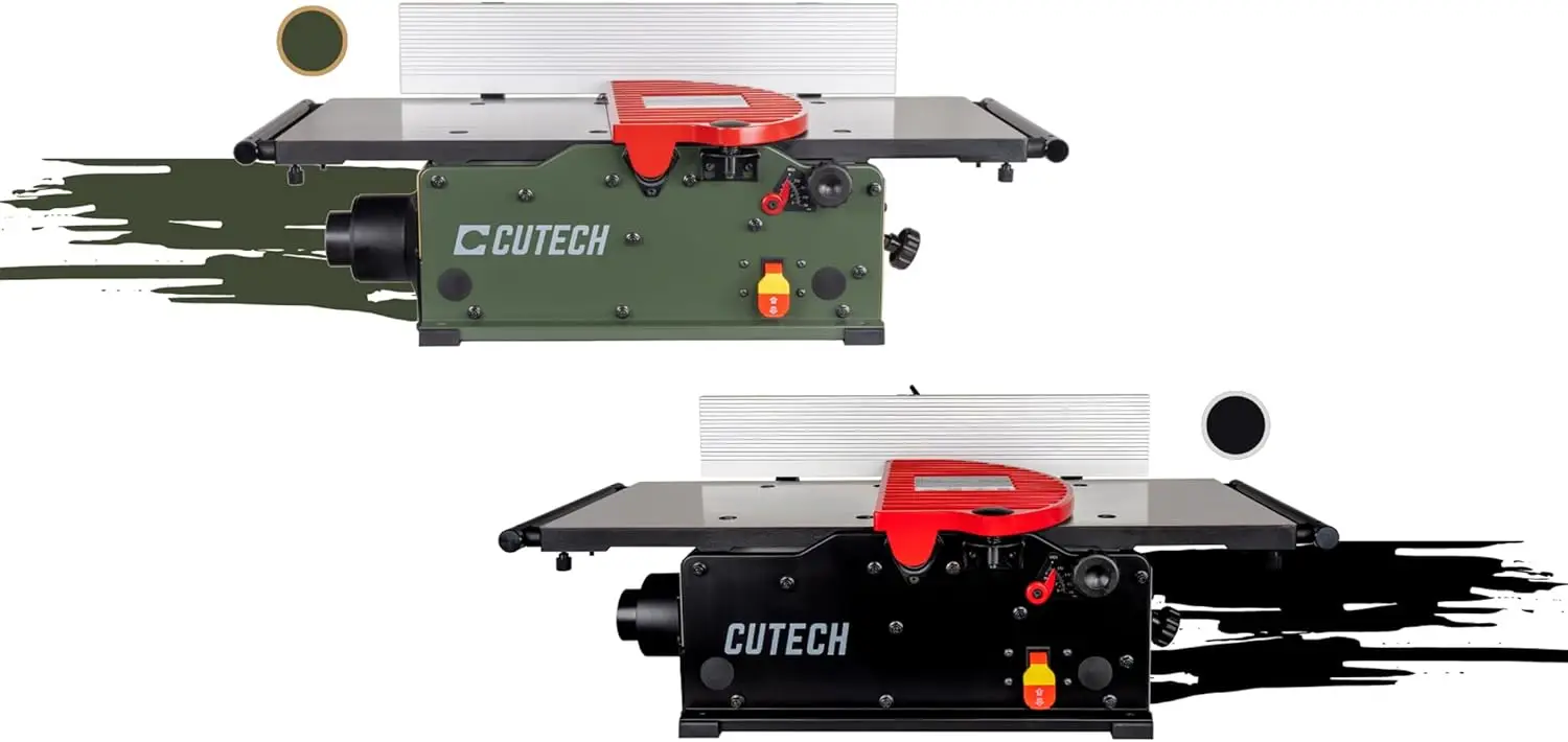 12-Inch Spiral Cutterhead Benchtop Jointer with Cast Iron Tables, 24 TC Inserts,  Fence Brackets and a 12-amp Motor